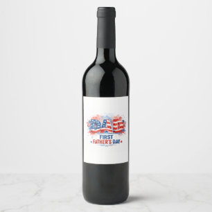 Rótulo De Garrafa De Cerveja Dia dos Pais Patriótico