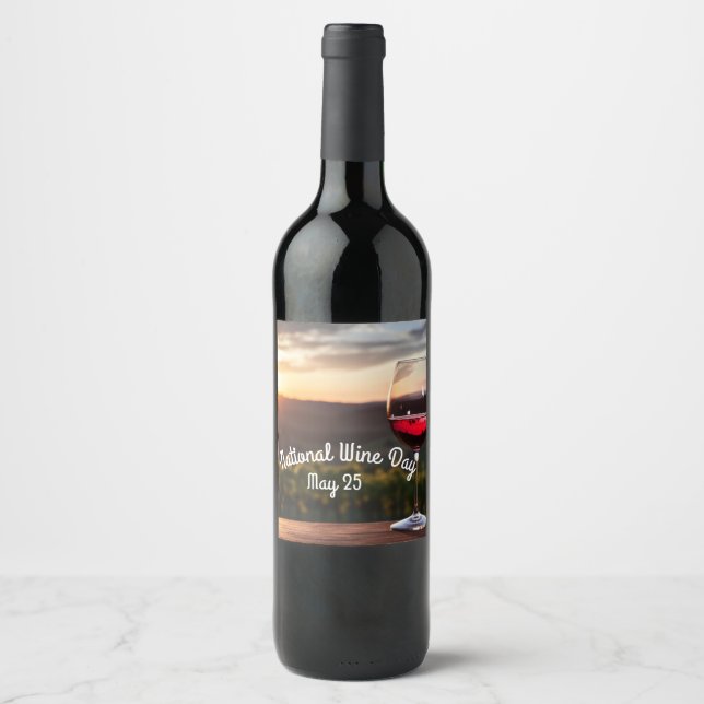 Rótulo De Garrafa De Cerveja Dia Nacional do Vinho (Frente)