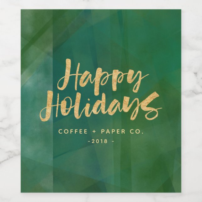 Rótulo De Garrafa De Cerveja Dias felizes metálicos Dourados (Rótulo Único)