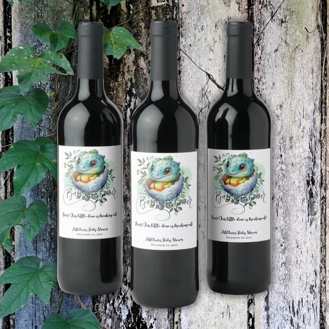 Rótulo De Garrafa De Cerveja Dinossauro Cód. Água Coca-Cola Deixa Chá de fralda (Criador carregado)