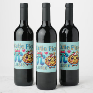 Rótulo De Garrafa De Cerveja Diversão “Cutie Pies” Símbolo de Pi Fofo & Piada d
