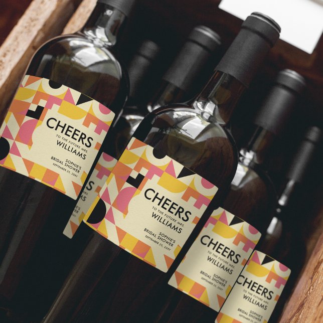 Rótulo De Garrafa De Cerveja Diversão Retrô Rosa Laranja Amarelo Grosseiro Chá  (Criador carregado)