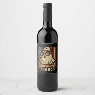 Rótulo De Garrafa De Cerveja Divertido e patriótico Vermelho branco e buu