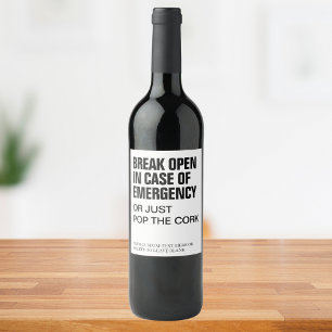 Rótulo De Garrafa De Cerveja Divertido Texto Personalizado de Vinho de Emergênc