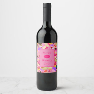 Rótulo De Garrafa De Cerveja Divertimento, cupcake cor-de-rosa brilhante alguma