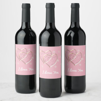 Rótulo De Garrafa De Cerveja dois corações, casamento romântico. Personalizado