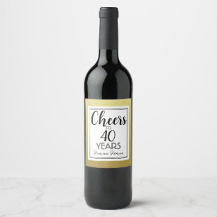 Rótulo De Garrafa De Cerveja Dourado brilho aniversário de 40 anos de 40 anos