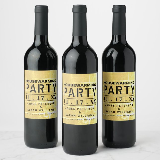 Rótulo De Garrafa De Cerveja Dourado Clube Poster de Festa de Aquecimento Famil (Garrafas)