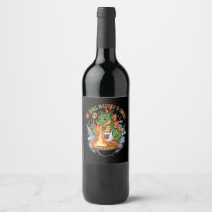 Rótulo De Garrafa De Cerveja Dragão Engraçado Mestre da Churrasqueira BBQ & Car