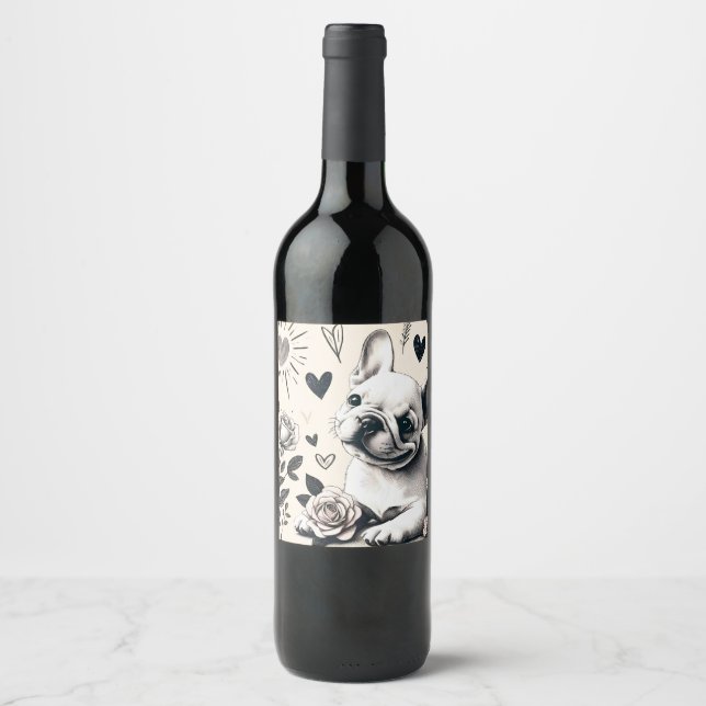 Rótulo De Garrafa De Cerveja Dreamy Frenchie (Frente)