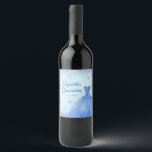 Rótulo De Garrafa De Cerveja Dusty Blue Silver Snowflake Winter Quinceañera<br><div class="desc">Dusty Blue Silver Snowflake Inverno Quinceañera Vinho Etiquetas</div>