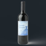 Rótulo De Garrafa De Cerveja Dusty Blue Silver Snowflake Winter Quinceañera<br><div class="desc">Dusty Blue Silver Snowflake Inverno Quinceañera Vinho Etiquetas</div>