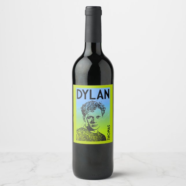Rótulo De Garrafa De Cerveja Dylan Thomas Poeta Galês (Frente)