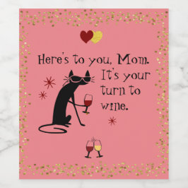 Rótulo De Garrafa De Cerveja É Mãe virada para um trocadilho de vinho