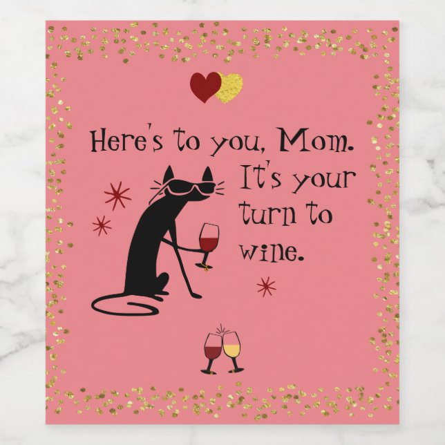 Rótulo De Garrafa De Cerveja É Mãe virada para um trocadilho de vinho (Rótulo Único)