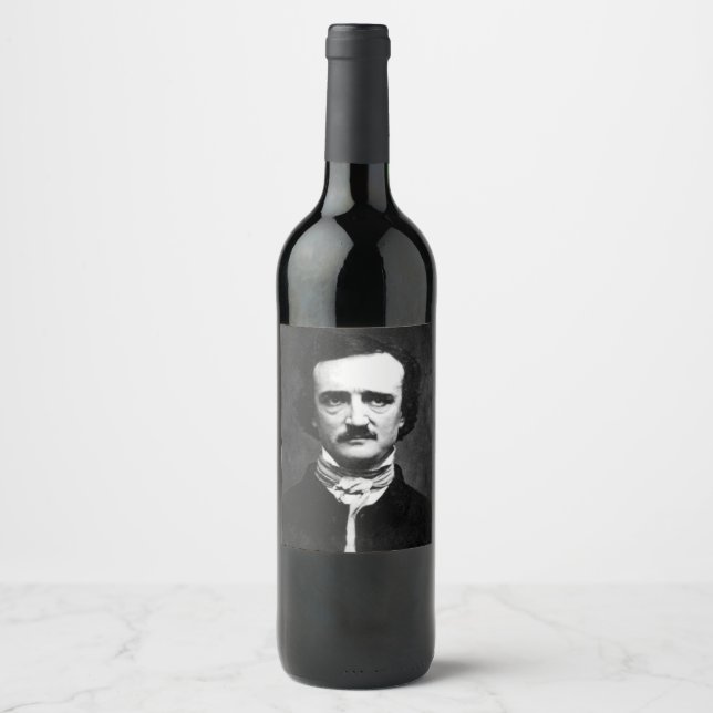 Rótulo De Garrafa De Cerveja Edgar Allan Poe Portrait (Frente)