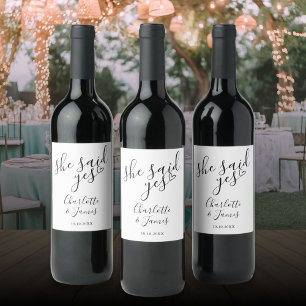 Rótulo De Garrafa De Cerveja Ela Disse Sim Festa de Noivado Amor Coração