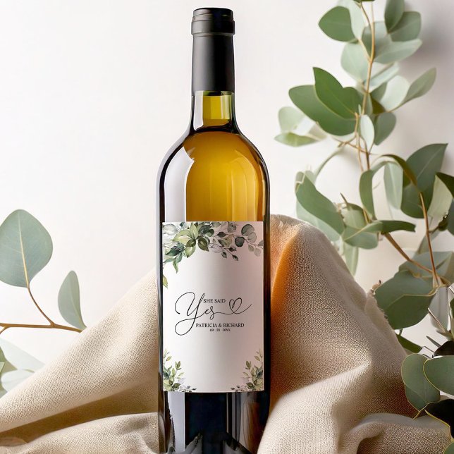 Rótulo De Garrafa De Cerveja Ela Disse Sim Festa de noivado Bonita (Criador carregado)