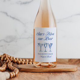 Rótulo De Garrafa De Cerveja Ela é Casando costeira Elegante Desenhada