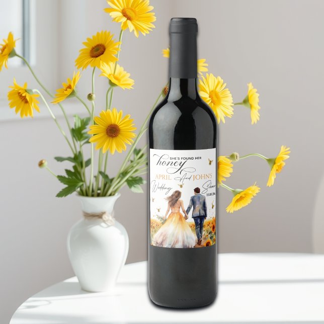 Rótulo De Garrafa De Cerveja Ela Encontrou Seu Chá de casamento De Mel (Criador carregado)