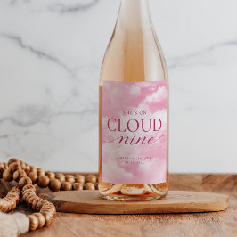 Rótulo De Garrafa De Cerveja Ela Está no Rosa Nove Nuvens Chuveiro de Noiva