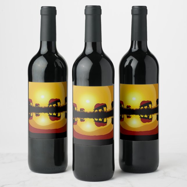 Rótulo De Garrafa De Cerveja Elefantes do Sol Africano (Garrafas)