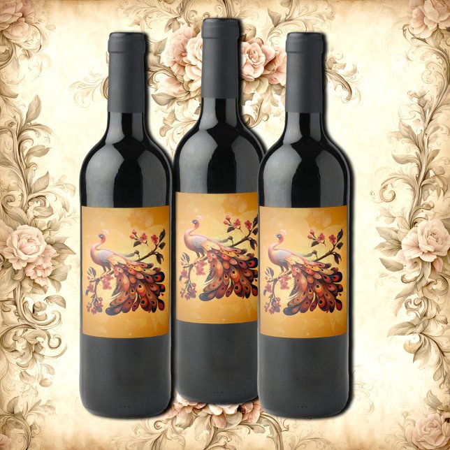 Rótulo De Garrafa De Cerveja Elegância em penas (Criador carregado)