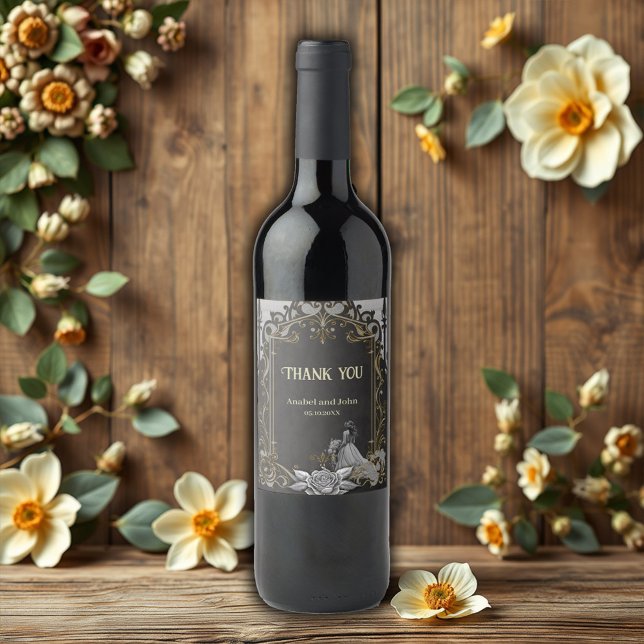 Rótulo De Garrafa De Cerveja Elegância em prata e preto. (Criador carregado)