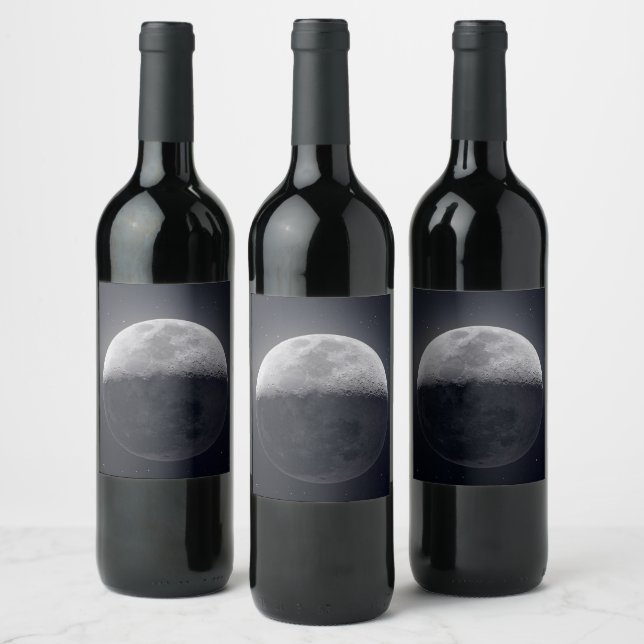 Rótulo De Garrafa De Cerveja Elegância Lua: Frasco de Vinho com Imagem Lunar (Garrafas)