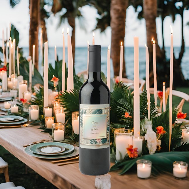 Rótulo De Garrafa De Cerveja Elegância tropical (Criador carregado)