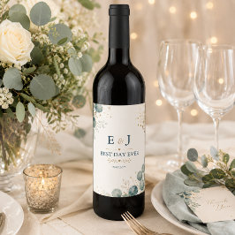 Rótulo De Garrafa De Cerveja Elegant Blue Eucalyptus