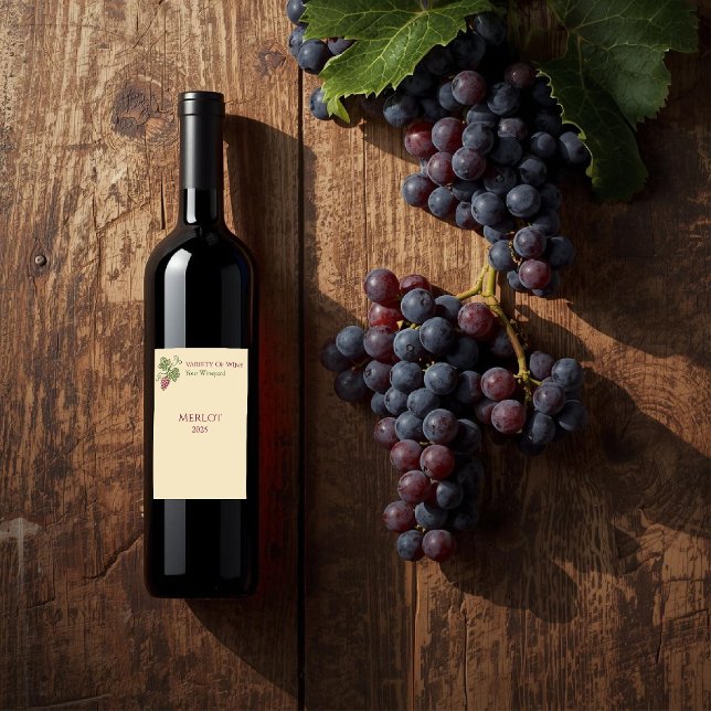 Rótulo De Garrafa De Cerveja Elegant Botanical Grapevine Design (Criador carregado)