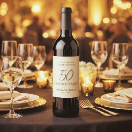 Rótulo De Garrafa De Cerveja Elegant Champagne Gold 50th Anniversary Celebratio