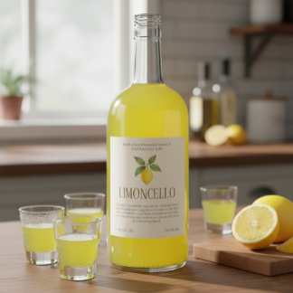 Rótulo De Garrafa De Cerveja Elegant Handcrafted Limoncello