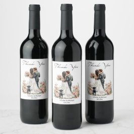 Rótulo De Garrafa De Cerveja elegant script bride and groom wedding thank you