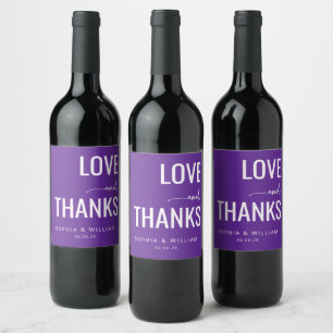 Rótulo De Garrafa De Cerveja Elegante Amor Roxo Obrigado
