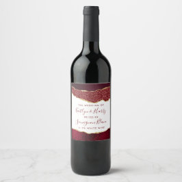 Rótulo De Garrafa De Cerveja Elegante Burgundy e Dourado Casamento Agata