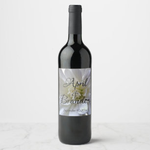 Rótulo De Garrafa De Cerveja Elegante crisântemo mum branco