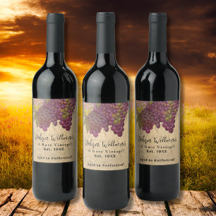 Rótulo De Garrafa De Cerveja Elegante de Aniversário Personalizado Rare Vintage