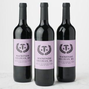 Rótulo De Garrafa De Cerveja Elegante de Graduação Escolar de Enfermagem Person