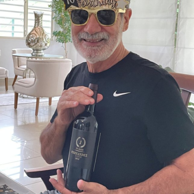 Rótulo De Garrafa De Cerveja Elegante Dourado e Silver Laurel Wreath (Criador carregado)