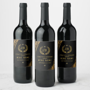 Rótulo De Garrafa De Cerveja Elegante Dourado Laurel Tret Festivo Design