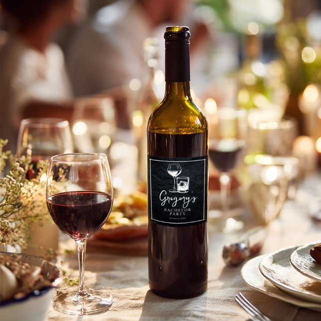 Rótulo De Garrafa De Cerveja Elegante e sofisticada Festa de Solteiro (Criador carregado)