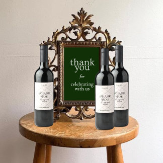 Rótulo De Garrafa De Cerveja Elegante Favor de Casamento Vintage Obrigado Blush