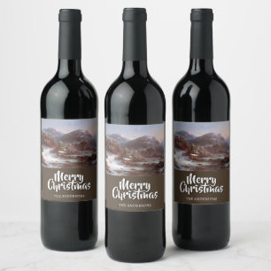 Rótulo De Garrafa De Cerveja Elegante Feliz Natal Inverno Gignoux