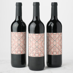 Rótulo De Garrafa De Cerveja Elegante Floral Rosa