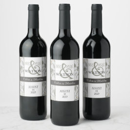 Rótulo De Garrafa De Cerveja Elegante Floral Sprigs Inspirivity Modern Custom