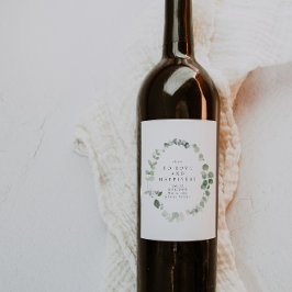 Rótulo De Garrafa De Cerveja Elegante Greenery Weding Obrigado