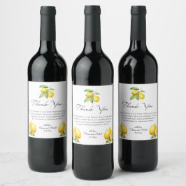 Rótulo De Garrafa De Cerveja elegante limoncello água-forte casamento obrigado 
