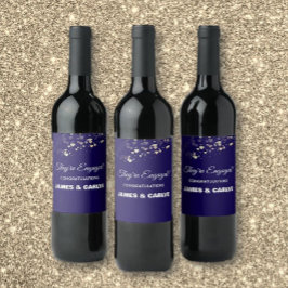 Rótulo De Garrafa De Cerveja Elegante, Parabéns pelo Noivado Personalizado 